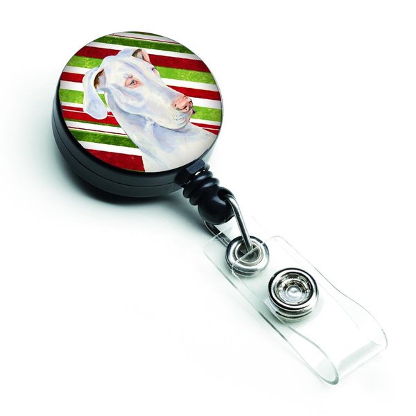 Teachers Aid Great Dane Candy Cane Holiday Christmas Retractable Badge Reel TE627118